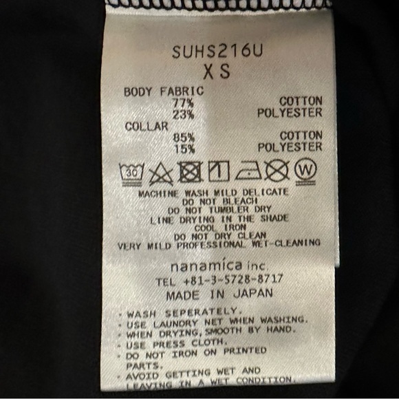 Nanamica x Awake NY Men’s Collab Black Graphic Tee XS Unisex T-shirt Japan New - Picture 6 of 7